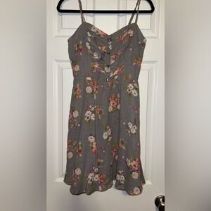LC Lauren Conrad Gray Floral Dress